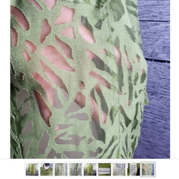 Vintage White Stag Women Sheer Tops Sz 12-14 Green See through - Picture 5 of 8